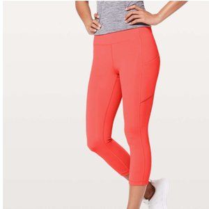 Lululemon Speed Up Crop 21" Red Orange 2